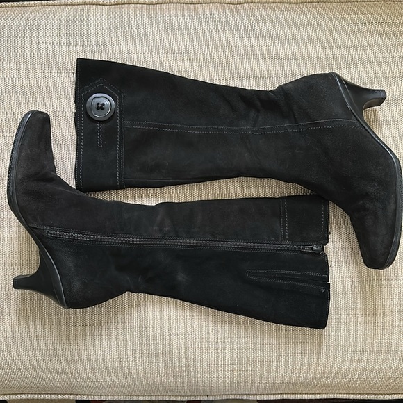 La Canadienne Dorina Boots Waterproof Suede Classic Side Zipper Mid Heel 15104 - Picture 4 of 15